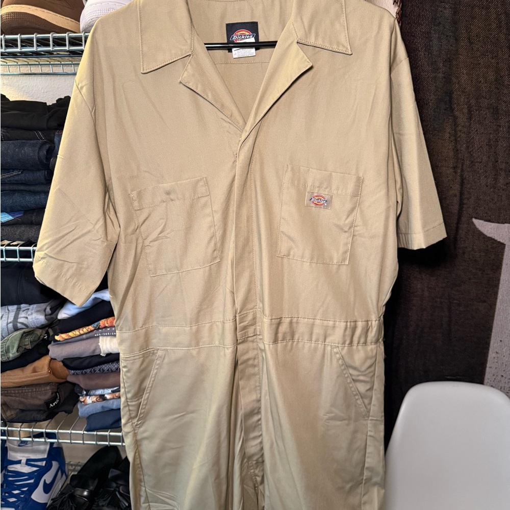 Dickies Khaki Short Sleeve Workwear Jumpsuit